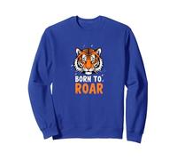 Born to Roar: feroce Spirito Tigre per avventurieri Felpa, Unisex per Adulti, Blu Reale, XXL