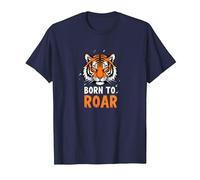 Born to Roar: feroce Spirito Tigre per avventurieri Maglietta, Uomo, Navy, 3XL