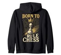 Born To Rule Giocatore di Scacchi Club di Scacchi Divertimento Felpa con Cappuccio