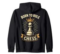 Born To Rule Scacchi per Gli Amanti degli Scacchi Felpa con Cappuccio
