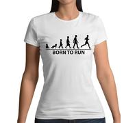 Born To Run - Donna T-Shirt - Corridore Corsa Jogging Marathon Gara 5K 10K Mezza