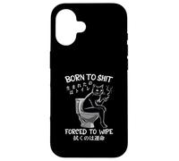 Born To Sh t costretto a pulire gatto agghiacciante in toilette giapponese Custodia per iPhone 16