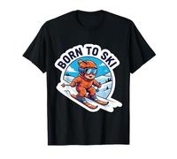Born To Ski Bambini Sci Citazione Bambino Sciatore Ragazzi Ragazze Detto Maglietta