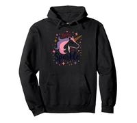 Born To Sparkle Unicorno per Donne Magical Fantasy Slogan Felpa con Cappuccio, Unisex per Adulti, Nero, L