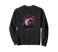 Born To Sparkle Unicorno per Donne Magical Fantasy Slogan Felpa, Unisex per Adulti, Nero, L
