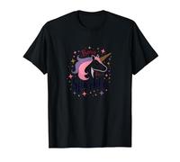 Born To Sparkle Unicorno per Donne Magical Fantasy Slogan Maglietta, Uomo, Nero, L