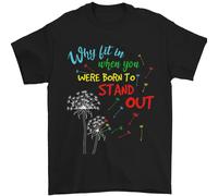 Born To Stand Fuori Autism Asd Uomo T-Shirt 100% Cotone