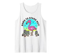 Born To Stand out Carino Kawaii Fenicottero Uccello Estate Canotta