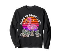 Born To Stand out Carino Kawaii Fenicottero Uccello Estate Felpa