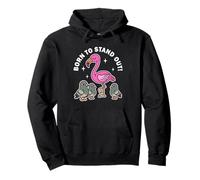 Born To Stand out Carino Kawaii Fenicottero Uccello Estate Felpa con Cappuccio