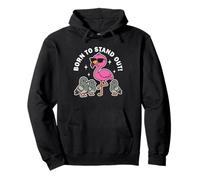 Born To Stand out Carino Kawaii Fenicottero Uccello Estate Felpa con Cappuccio