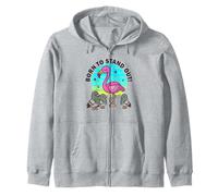 Born To Stand out Carino Kawaii Fenicottero Uccello Estate Felpa con Cappuccio