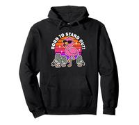 Born To Stand out Carino Kawaii Fenicottero Uccello Estate Felpa con Cappuccio