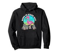 Born To Stand out Carino Kawaii Fenicottero Uccello Estate Felpa con Cappuccio