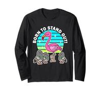 Born To Stand out Carino Kawaii Fenicottero Uccello Estate Maglia a Manica