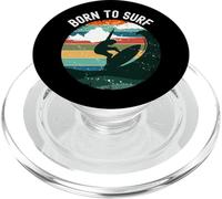 Born To Surf Retro Vintage Tramonto Spiaggia Oceano Surf Amante PopSockets PopGrip per MagSafe