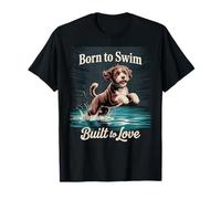 Born to Swim, Built Love | Giocoso Cane da Acqua Portoghese Maglietta