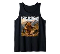 Born to Troam Orso Escursionista Divertente Avventura Canotta
