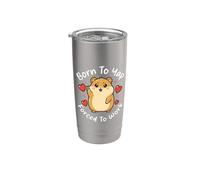 Born To Yap Forced To Work Simpatico criceto Yapping divertente Bicchiere termico in acciaio inox doppia parete