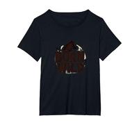 Born Wild: Lupo Silhouette Natura Amante Avventura Maglietta, Donna Plus-Size, Nero, 2X