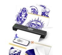 BORN4SHIP Stampante per tatuaggi P84 A4, termica, per artisti e principianti, stampante Bluetooth compatibile con iOS, Android, PC, include 5 fogli per stencil
