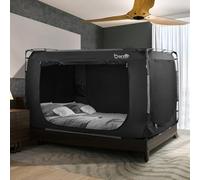 BORNA Tenda da letto a baldacchino, dimensioni standard, portatile, per interni per bambini e adulti, traspirante, spazio per la privacy sul letto con tre porte (materasso non incluso)