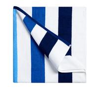 Bornbay Telo mare oversize in cotone, extra large, 101 x 178 cm, asciugamano da piscina spesso in peluche, XL, a righe blu, per adulti, uomini e donne