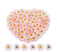 Bornfeel Fiori Margherite 100 Pezzi Fiori Finti Bomboniere Fiore Artificiale Corolla in Seta per Pasqua Tavola Cofano Matrimonio Festa Cerimonia Decorazione 38 x 38 x 20 mm Bianco & Rosa Chiaro