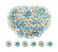 Bornfeel Fiori Margherite 100 Pezzi Fiori Finti Bomboniere Fiore Artificiale Corolla in Seta per Pasqua Tavola Cofano Matrimonio Festa Cerimonia Decorazione 38 x 38 x 20 mm Bianco & Blu