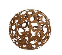 Bornhöft - Sfera a forma di stella, in metallo ruggine, decorazione da giardino, 30 cm