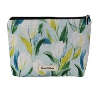 BornSiiren Borsa per il trucco colorata con farfalla borsa cosmetica per donna Coquette estetica borsa da toilette sacchetto organizzatore accessori da viaggio stoccaggio con fodera vintage, Tulipano