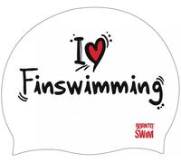 Borntoswim I Love Finswimming Cap Bianco - Cappellino Nuoto