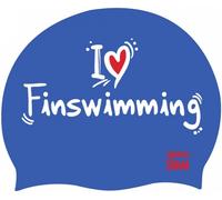 Borntoswim I Love Finswimming Cap Blu - Cappellino Nuoto