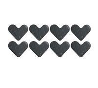 BOROCO 8 pezzi Tappetino nero grande a forma di cuore lavabile in PU per pavimenti in legno duro