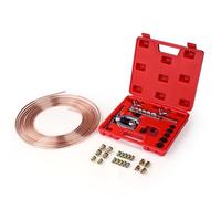 BOROCO Attrezzi Svasatura Tubi Freno, 7,6 m Ø 3/16" Kit di Torcitura per Tubo di Freno(16 Viti + 4 Connettori), Strumento di Svasatura per Tubi di Rame ed Alluminio Morbide