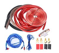 BOROCO Cavi Amplificatore Auto, Kit Cavo Subwoofer Audio per Auto, 4 calibri 2800W Amplificatore subwoofer Audio per Auto Installazione Altoparlanti Kit Cavi con Fusibile