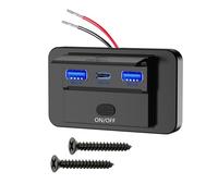 BOROCO Presa USB 12 V, Dual 36 W PD Type C & QC3.0, caricatore per pannello auto, impermeabile, presa USB, adattatore di ricarica per 12 V/24 V RV ATV Truck Marine Golf Cart