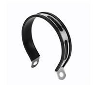 BOROCO Staffa Scarico Moto, Kit Universale in Acciaio Inox con Fascetta Semicircolare da 10,5 cm - Supporto per Silenziatore con Gomma, Nero e Argento