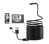 Boroscopi USB 3 In 1 Telecamera di ispezione endoscopio con luce LED, 8mm 1200P Impermeabile HD Boroscopio Drenaggio Camera Cavo Semirigido Per Telefono Cellulare Tablet PC Desktop Computer