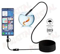 BOROSCOPIO ENDOSCOPIO FLESSIBILE 2M MICRO USB USB 2.0 TYPE C tablet cellulari