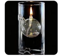Borosilicate Includes clear Glass Oil Light Suspended Large Size Hurricane Candle Holder Come with Wick and Oil Tube Sleeve Paraffin Lamp 7" 6" 11" 8" (Transparent,H：11.02 in)