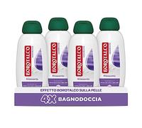 Borotalco Bagnodoccia Rilassante Lavanda e Iris, Bagnoschiuma Corpo, Formula Rilassante, Relax Assoluto, Effetto Borotalco sulla Pelle, 4 Flaconi da 600 ml - Esclusiva Amazon