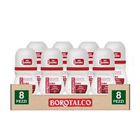 Borotalco Deodorante Roll On Asciutto per Uomo Deo 72h con Talco Assoluto Assorbe il Sudore Senza Alcol Profumo Ambrato - 8 Flaconi da 50ml