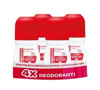 Borotalco, Deodorante Roll-on Intensivo, con Talco a Cristalli Attivi, Ipersudorazione, Senza Alcool, Profumo di Borotalco, 72h efficacia - 4 Pezzi da 50 ml - Esclusiva Amazon