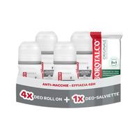 Borotalco, Deodorante Roll On Invisible 4x50ml, Deo-Salviette 2in1