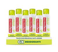 Borotalco, Deodorante Spray Attivo Giallo, Senza Alcool, con Molecole Anti Odore per Profumo a Rilascio Graduale, Profumo di Cedro e Lime, Deodorante Uomo e Donna - 6 Flaconi da 150ml