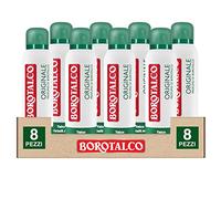 Borotalco Deodorante Spray Originale Deo 48h con Talco a Cristalli Attivi Extra Asciutto Senza Alcol Profumo di Borotalco Assorbe il Sudore Dermatologicamente Testato - 8 Flaconi da 150ml