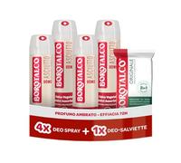 Borotalco, Deodorante Spray Puro 4x50ml, Deo-Salviette Originale 2in1