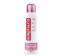 Borotalco, Deodorante Spray Seta, Formula Senza Alcool e con Talco a Cristalli Attivi, Tripla Protezione Asciutta, Profumo di Talco e Fiori Rosa, 48h di Efficacia - 1 Flacone da 150 ml