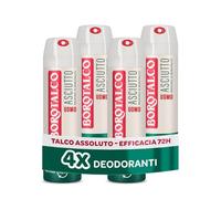 Borotalco, Deodorante Uomo Spray Asciutto Originale, con Talco Assoluto, Assorbe il Sudore, Senza Alcool, Profumo Borotalco, 72h efficacia - 4 Pezzi da 150 ml - Esclusiva Amazon